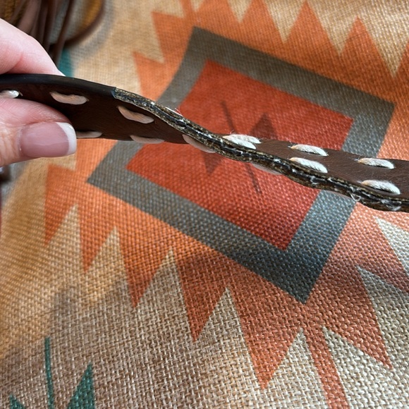 Pattern fringe HOBO bag multi colors, Size 16"x13"x5.5" - Picture 9 of 9